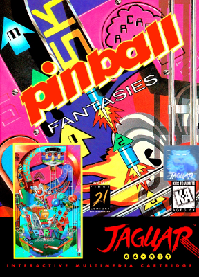 Front cover for Pinball Fantasies on the Atari Jaguar.
