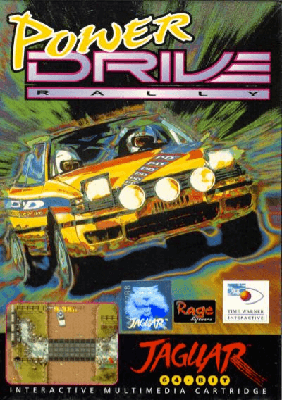Front cover for Power Drive Rally on the Atari Jaguar.