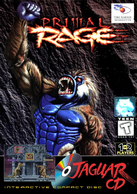 Front cover for Primal Rage on the Atari Jaguar CD.