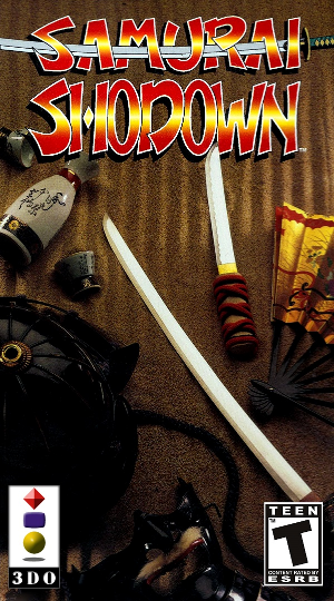 Front cover for Samurai Shodown on the Panasonic 3DO.