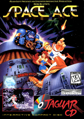 Front cover for Space Ace on the Atari Jaguar CD.
