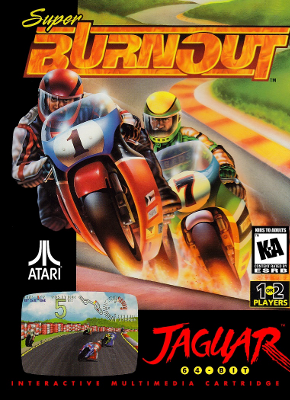 Front cover for Super Burnout on the Atari Jaguar.