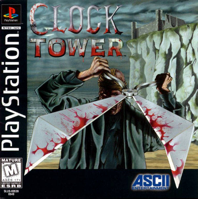 Front cover for Clock Tower for the Sony PlayStation.