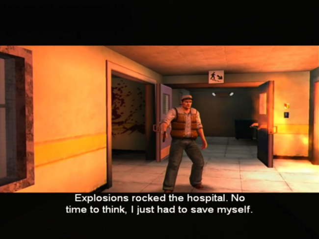A cinematic sequence in the hospital.