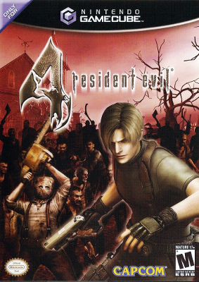 Front cover for Resident Evil 4 for the Nintendo GameCube.