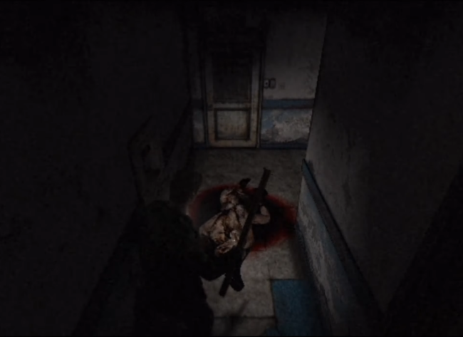 Fighting off against a monster in the dark.