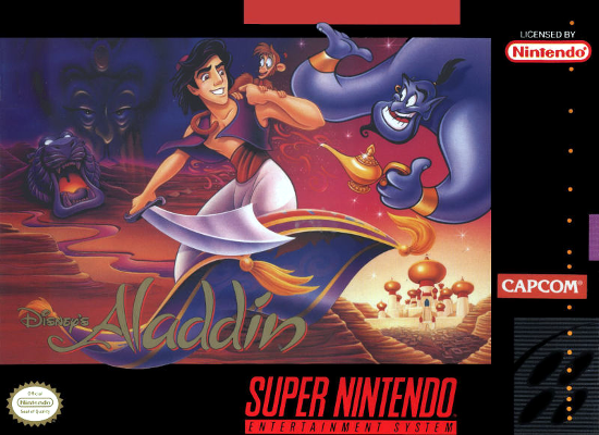 Front cover for Aladdin on the Super Nintendo.
