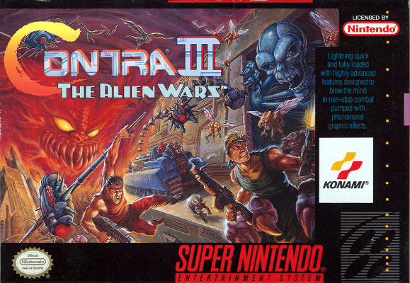 Front cover for Contra III: The Alien Wars for the Super Nintendo.