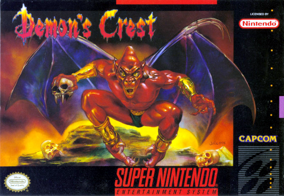 Front cover for Demon's Crest for the Super Nintendo.