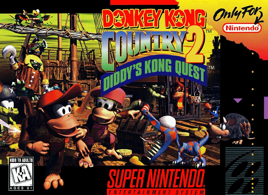 Front cover for Donkey Kong Country 2: Diddy's Kong Quest for the Super Nintendo.