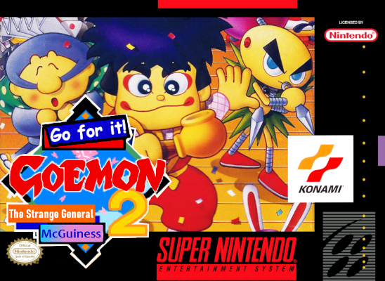 Front cover for Ganbare Goemon 2 for the Super Famicom.