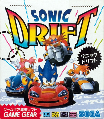 Front cover for Sonic Drift on the Sega Game Gear.