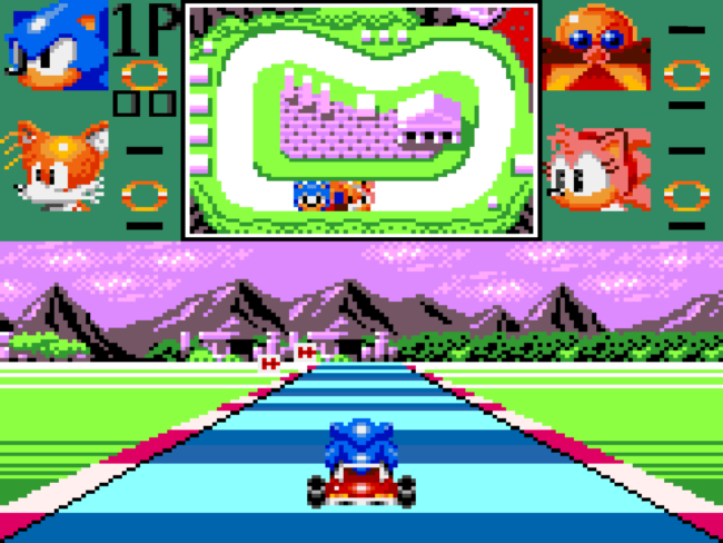 Driving as Sonic in the Marble Zone map.