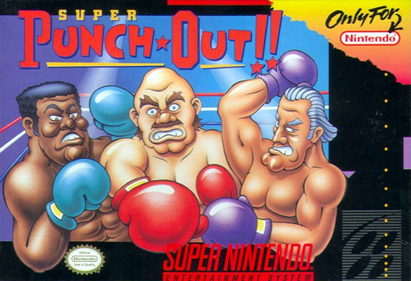 Front cover for Super Punch out on the Super Nintendo.