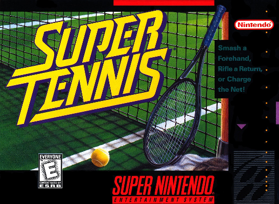 Front cover for Super Tennis on the Super Nintendo.