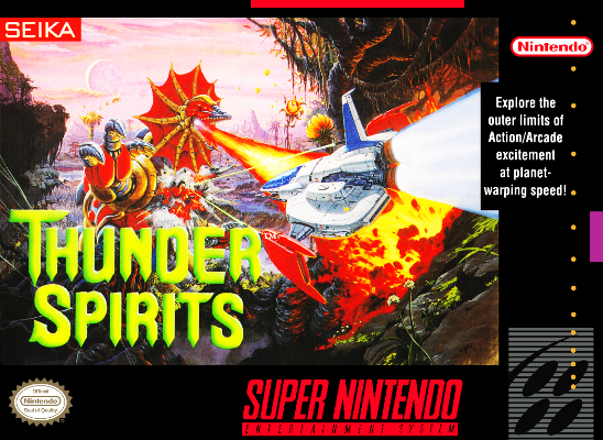 Front cover for Thunder Spirits for the Super Nintendo.