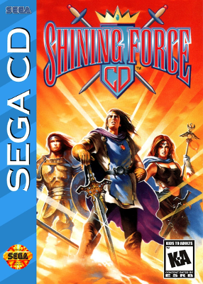 Front cover for Shining Force CD for the Sega CD.