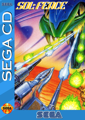 Front cover for Sol Feace on the Sega CD.