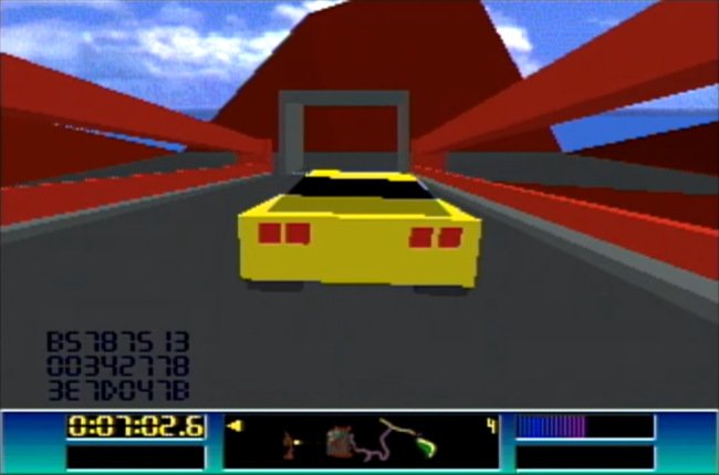 Driving outside down a road in Club Drive.