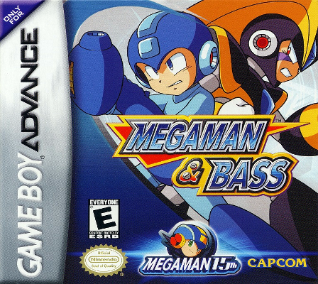 Front cover for Mega Man & Bass for the Game Boy Advance.