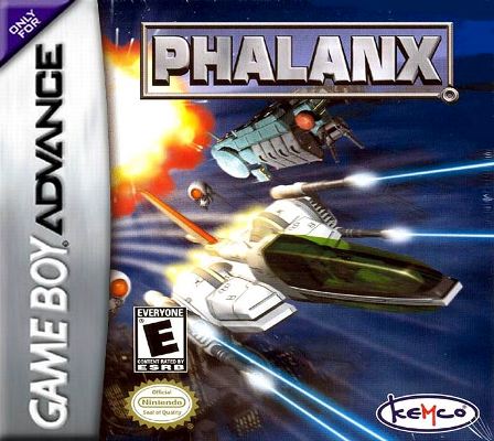 Front cover for Phalanx on the Game Boy Advance.