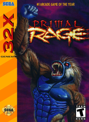 Front cover for Primal Rage on the Sega 32X.
