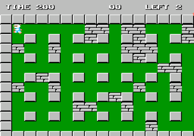 Bomberman starts out on a new stage.