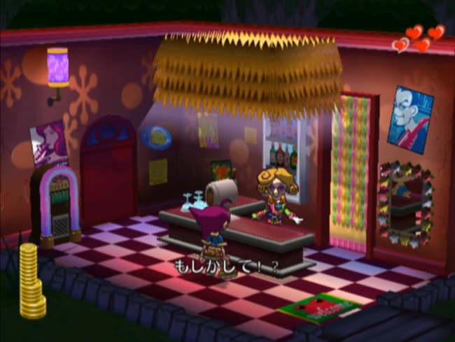 Pokkle visits a shop in GiFTPiA.