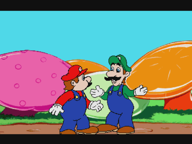 The opening animated sequence in Hotel Mario.