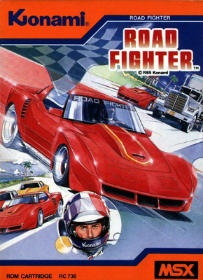 Front cover for Road Fighter on the MSX.