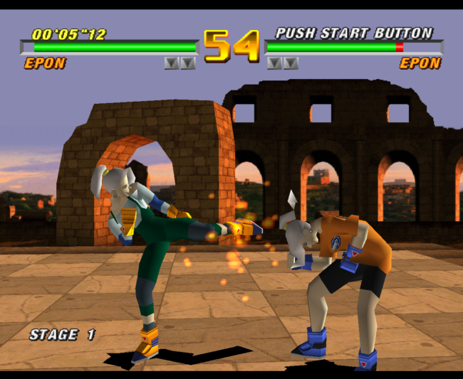 A one-on-one fight between two of the main characters.