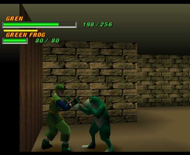 An early battle within the dungeons.