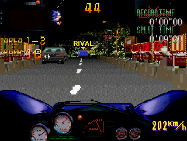 A night time track in the game.