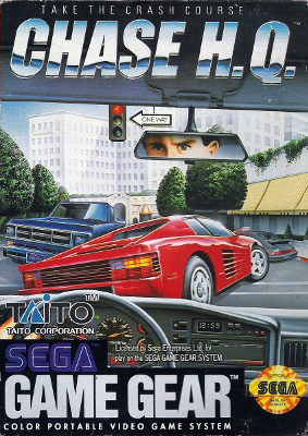 Front cover for Chase H.Q. for the Sega Game Gear.
