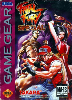 Front cover for Fatal Fury Special for the Sega Game Gear.