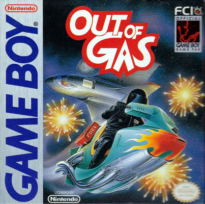 Front cover for Out of Gas for the Nintendo Game Boy.