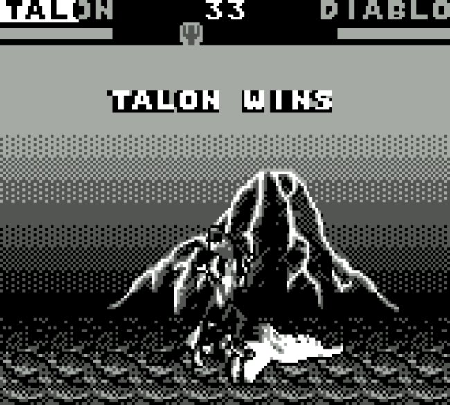 Talon wins a fight with Diablo with volcanos in the background.