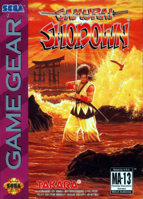 Front cover for Samurai Showdown for the Sega Game Gear.