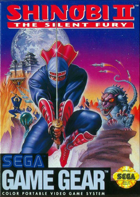 Front cover for Shinobi II: The Silent Fury for the Sega Game Gear.
