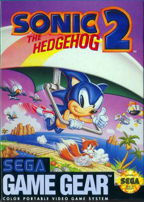 Front cover for Sonic the Hedgehog 2 for the Sega Game Gear.