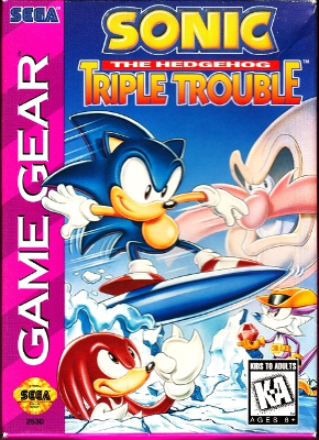Front cover for Sonic the Hedgehog: Triple Trouble for the Sega Game Gear.