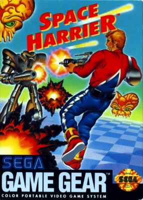 Front cover for Space Harrier on the Sega Game Gear.