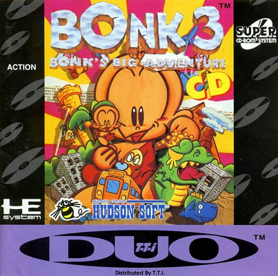 Front cover for Bonk 3: Bonk's Big Adventure for Turbografx-CD.