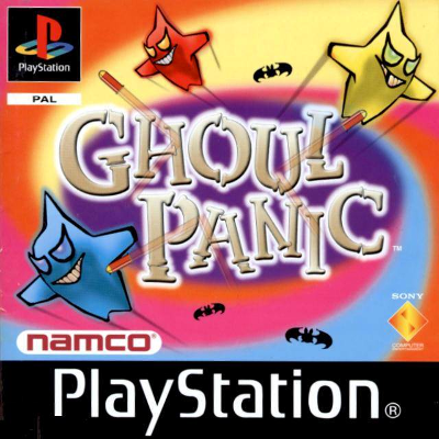Front cover for Ghoul Panic for the Sony PlayStation.