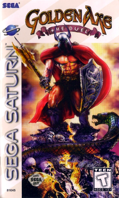 Front cover for Golden Axe: The Duel for the Sega Saturn.