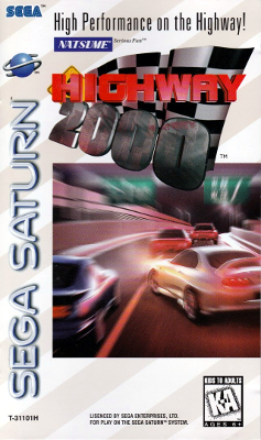 Front cover for Highway 2000 for the Sega Saturn.