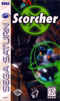 Front cover of Scorcher for the Sega Saturn.