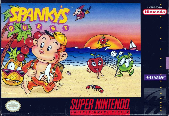 Front cover for Spanky's Quest for the Super Nintendo.