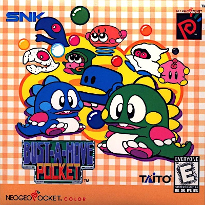 Front cover for Bust-a-Move Pocket for the Neo Geo Color.