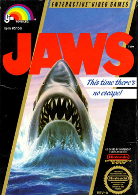 Front cover for Jaws for the Nintendo Entertainment System.